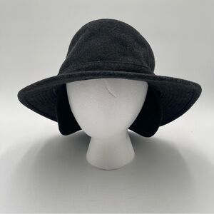 Duluth Trading Crusher Hat Men 2XL Wool Blend Plaid Lined Winter Charcoal